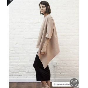 Mimu Maxi assymetrical oversized blouse top - pink - size L- modest clothing